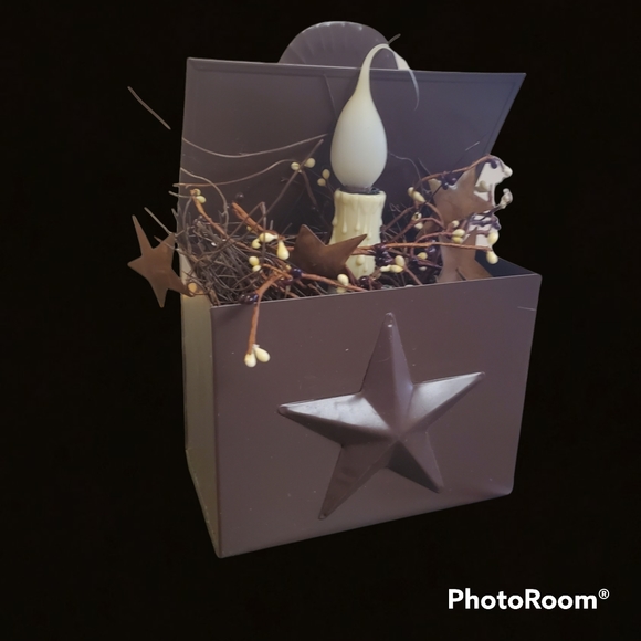 Primitive Farmhouse Decor Metal Electric Star Candle with hanging hook - Picture 12 of 15